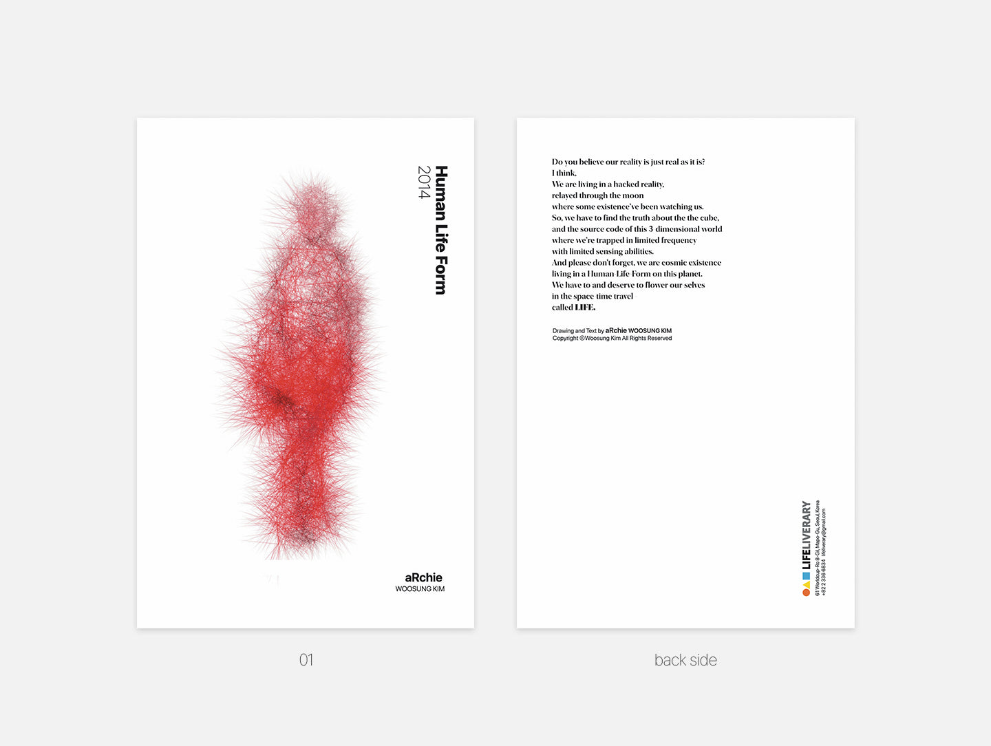 'HUMAN-LIFE-FORM' ART POSTCARD